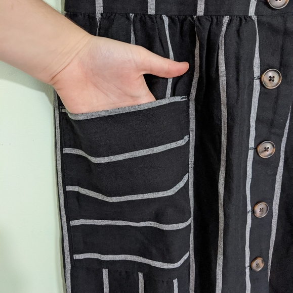 NWT Gap Button Front Striped Midi Dress - Picture 6 of 13